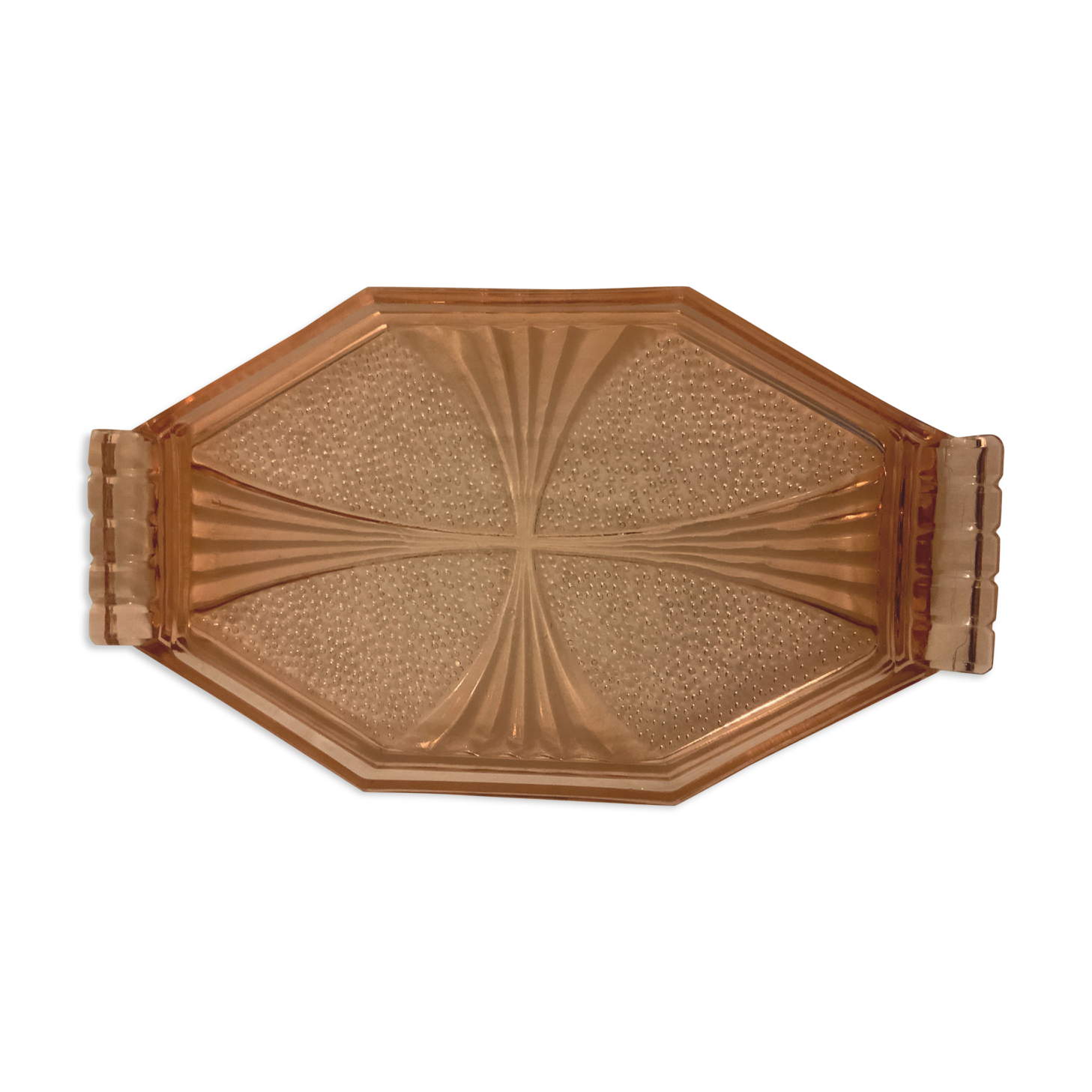 Pink glass tray