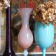 Vintage blue opaline walking vase