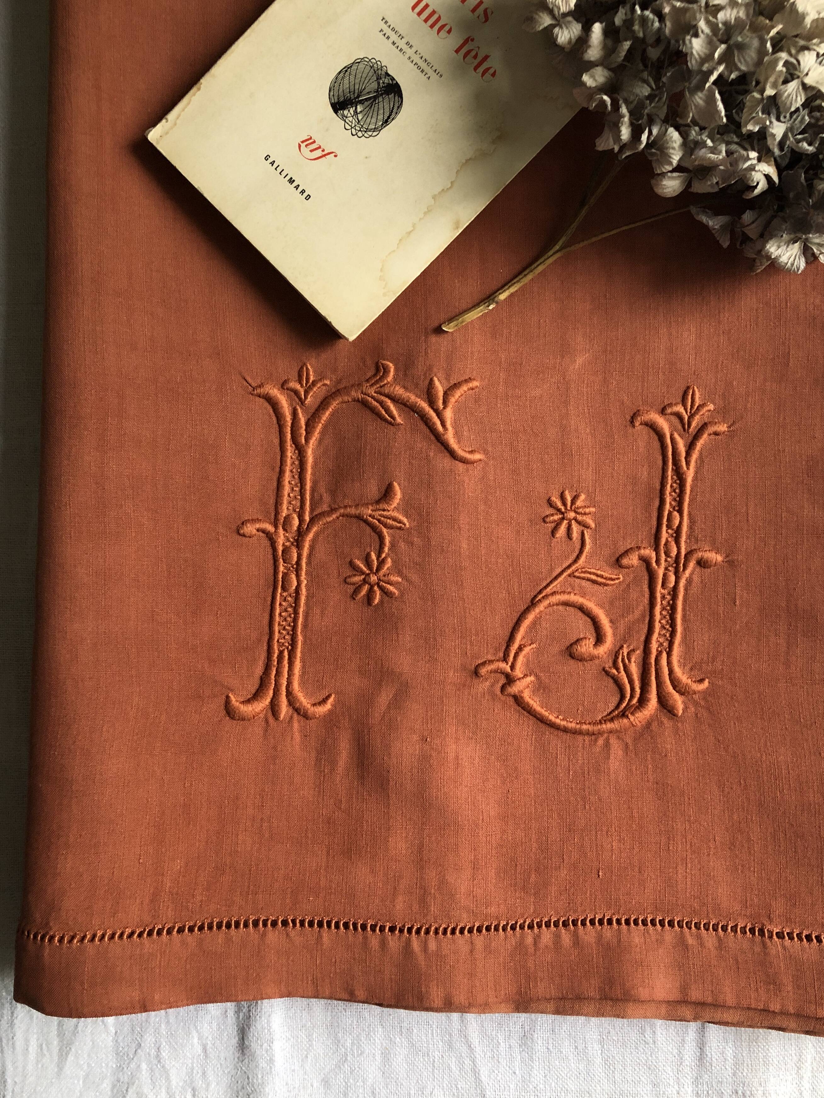 Old cloth in pure washed linen tinted in earthen