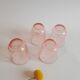 Set de 4 verres à eau en verre rose torsadé vintage
