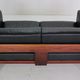 Tobia Scarpa black leather "Bastiano" 2-seater sofa for Knoll, 1960s, Italy