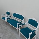 Ensemble salon banquette et 2 fauteuils style louis XVI