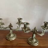Duo of brass candlesticks