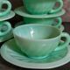 Six opaline cups