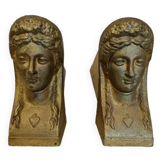 Pair of cast iron andirons