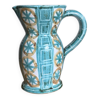 Large vintage ceramic pitcher Vallauris signed Picault in perfect condition