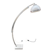 Lampadaire arc, pied travertin, années 70