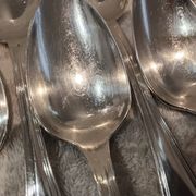 12 silver-plated soup spoons, Christofle goldsmith, Spatours model