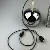 60s 70s table lamp ball lamp spring chrome metal space age design