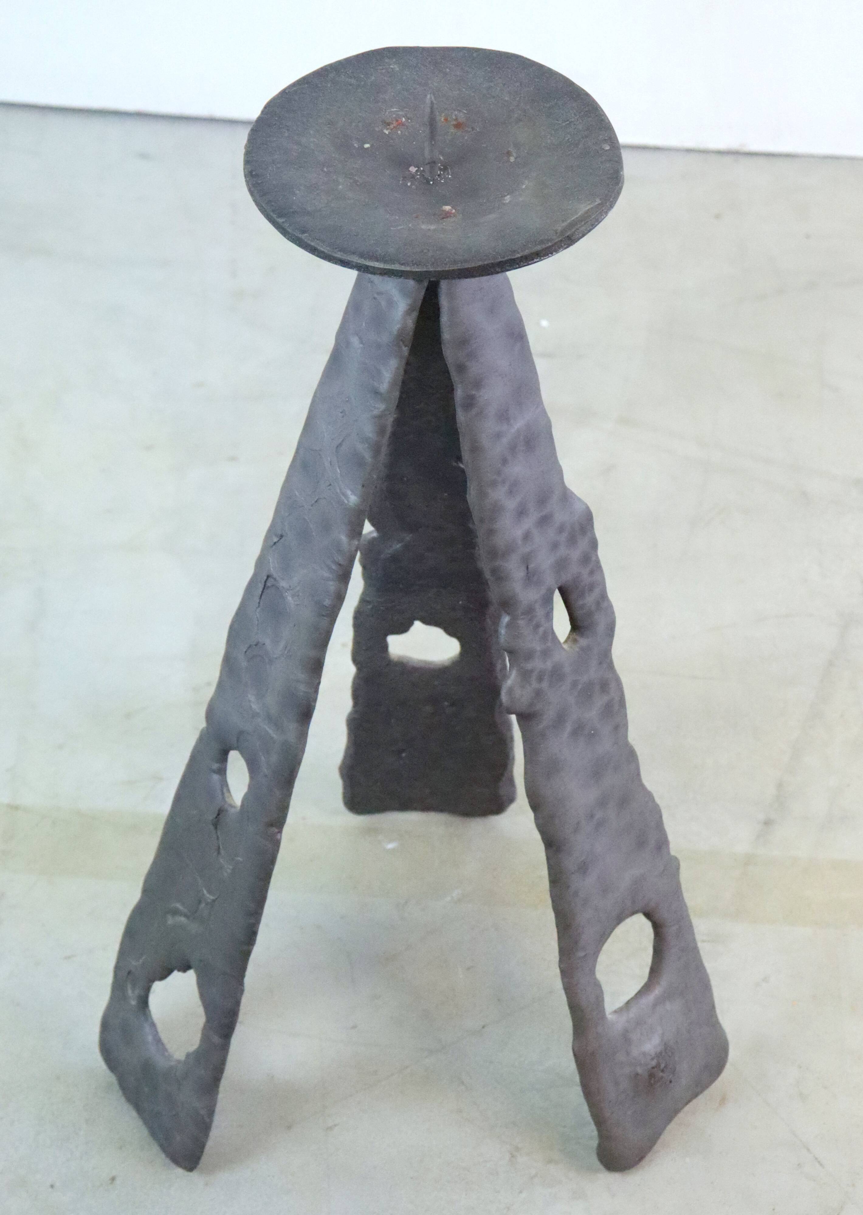 Vintage brutalist floor candlestick