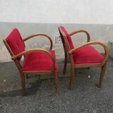 Pair of red Bridge chairs
