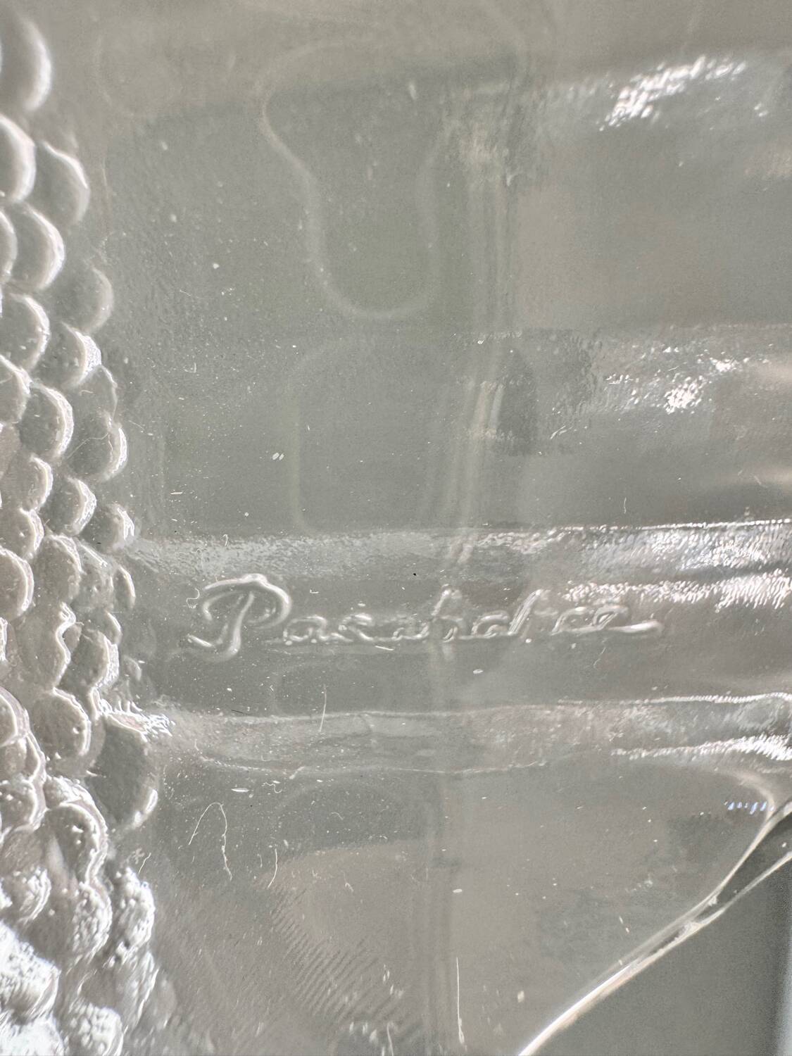 6 vintage Pasabahce clear glass fish plates