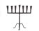 7-branch wrought iron Menorah candle holder, 1950s