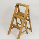 Folding metamorphic library ladder, Arts & Crafts, Vienna, 1900s