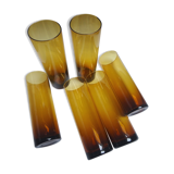 6 high brown glasses