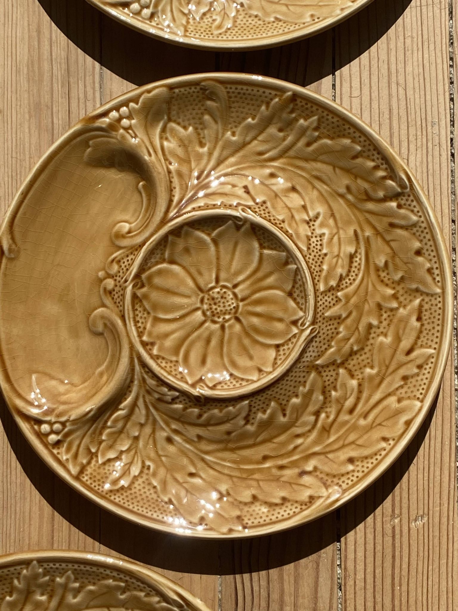5 asparagus plates in earthenware Manufacture de Gien