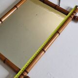 Turned wooden mirror in imitation of bamboo, from the 40s-50s, 43 x 57 cm