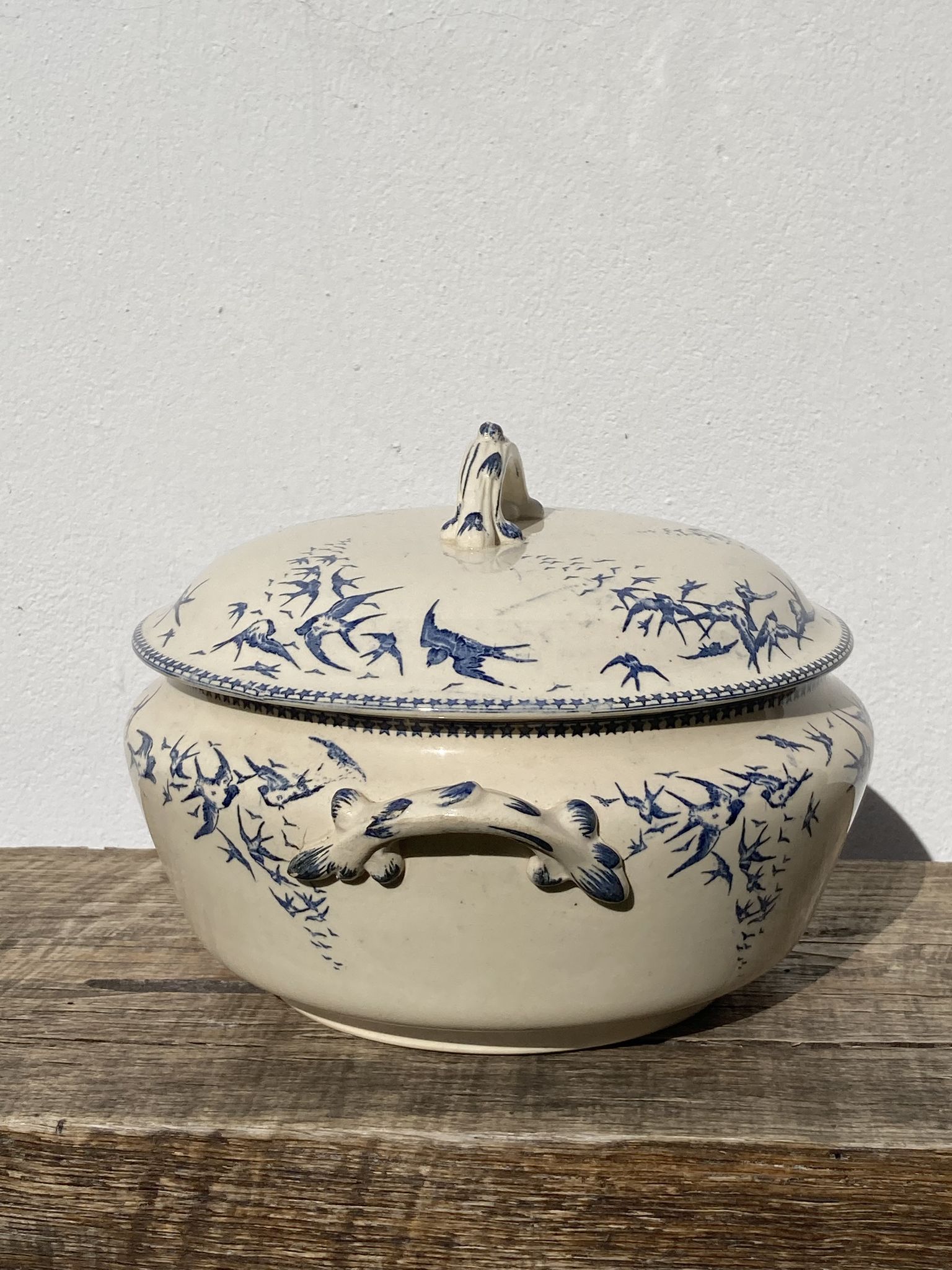 Iron earth tureen, Hirondelle model from the Lafitte factory in Bordeaux - old earthenware