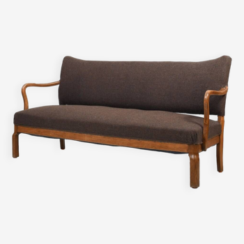 Solid Oak Sofa by Slagelse Møbelvaaek Denmark 1930s