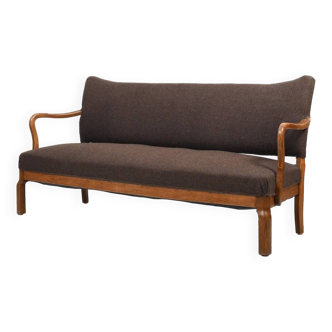 Solid Oak Sofa by Slagelse Møbelvaaek Denmark 1930s