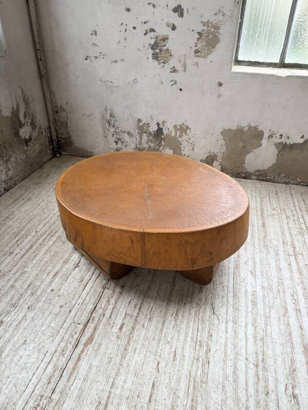 Table basse brutaliste « rondin » XL