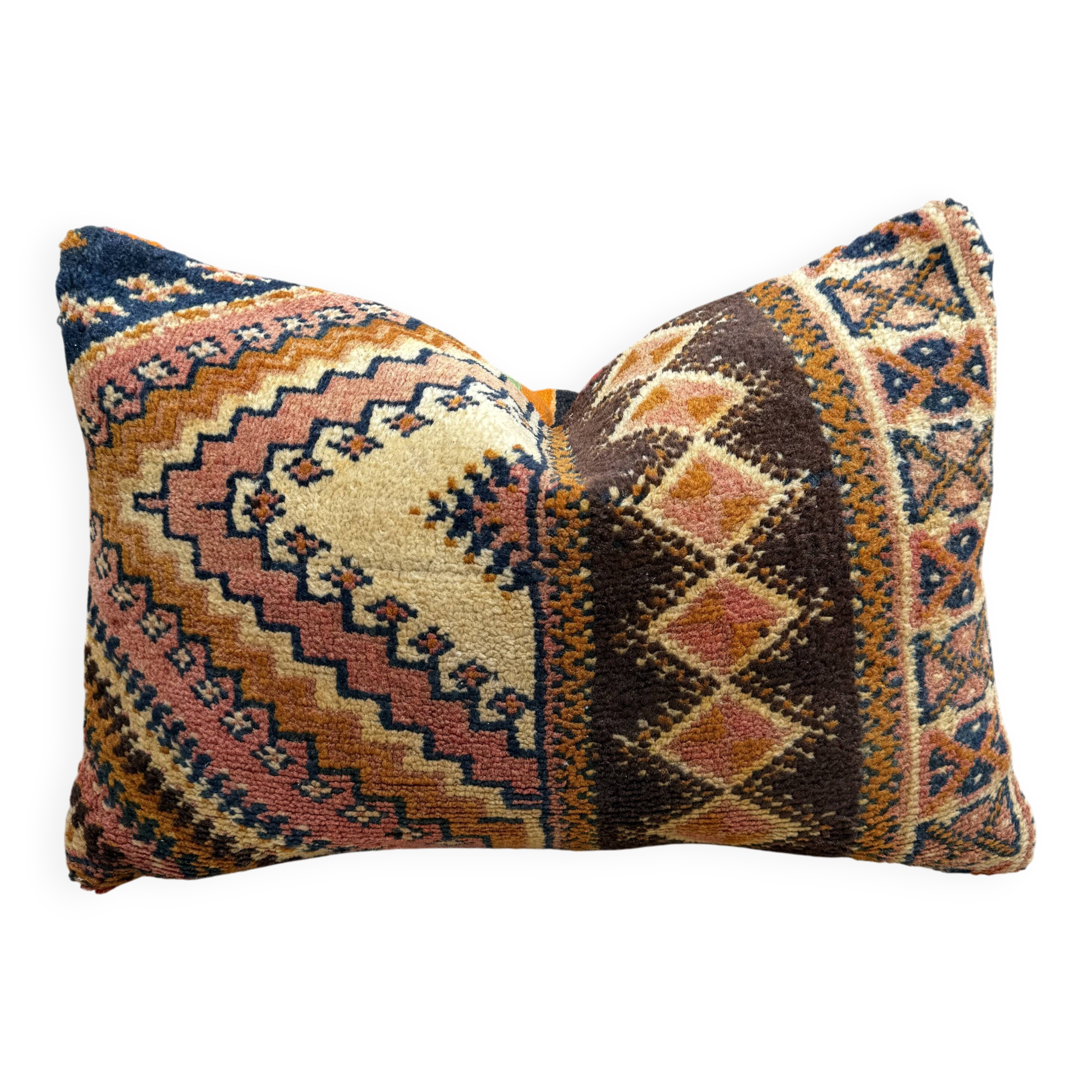 Housse de coussin vintage kilim berbère:Coussin en laine marocaine 60x40cm