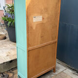 Vintage grey-green glass cabinet from the 1960s.