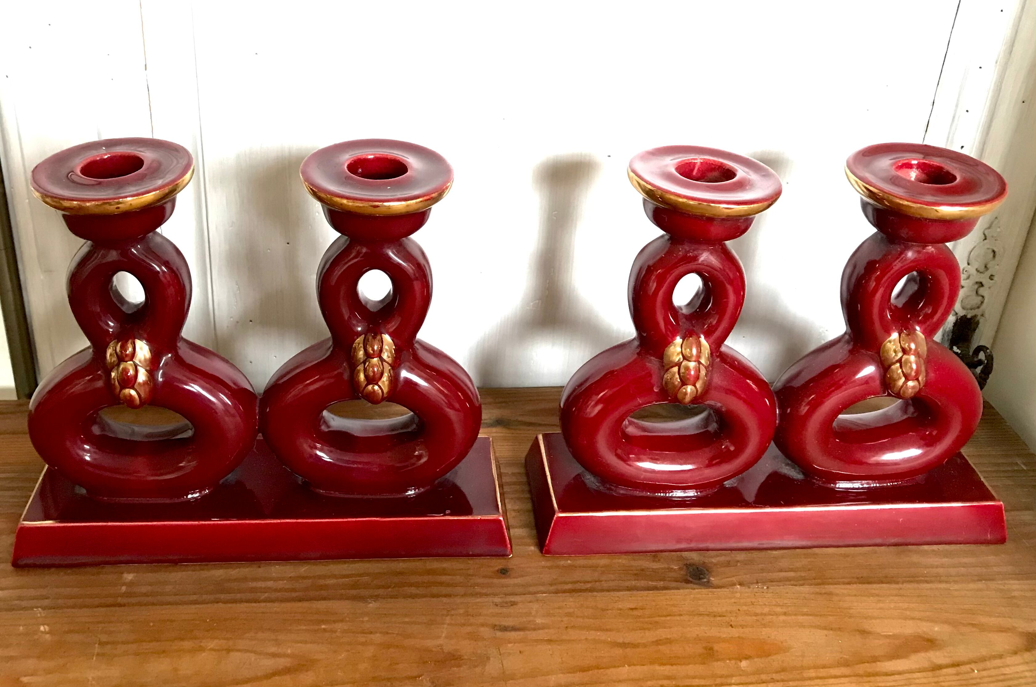 Pair of CAB ceramic candlesticks