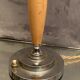 Wooden lamp foot on chromed metal frame design 1930-1950
