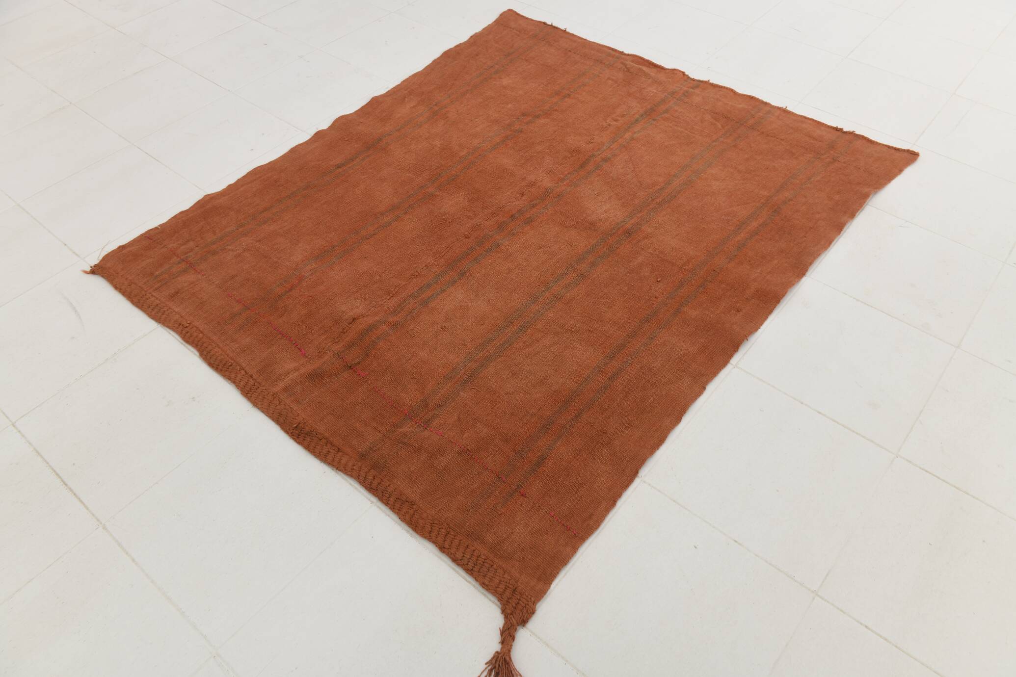 5x6 Terracotta Vintage Kilim Rug, 154x190Cm