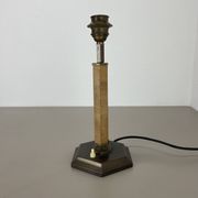 lampe de table Art déco unique en laiton et bois, Allemagne années 1930