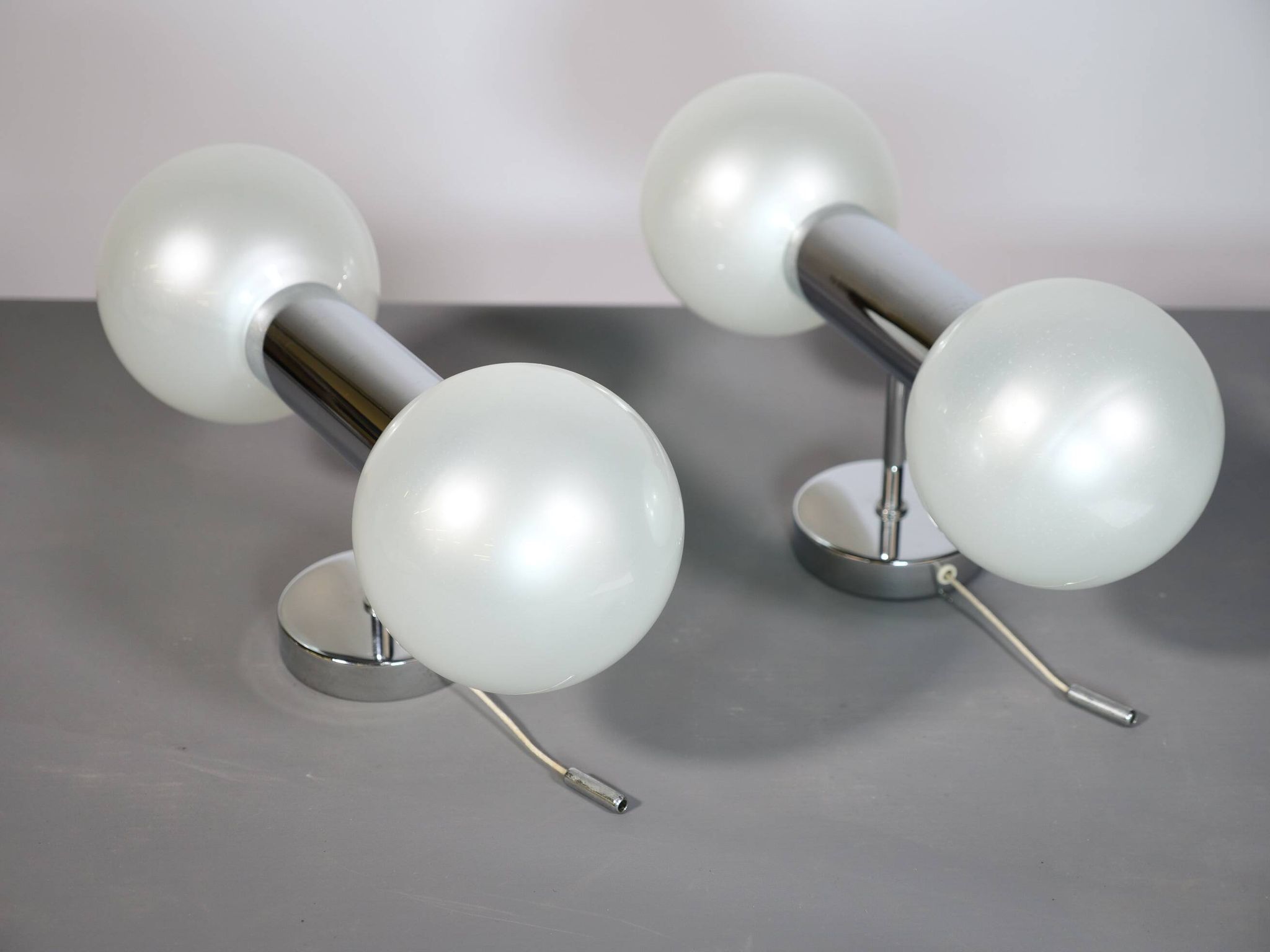 Space Age Wall Lights in Chrome by Motoko Ishii for Staff, 1970s