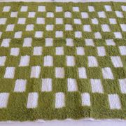 Tapis à carreaux vert - 288 x 184 cm