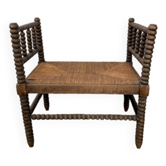 Turned wooden bench