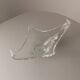 Transparent Murano Glass Bowl with Sterling Silver Flowers – Pointed, Italy 1970s Gift-worthy Centerpiece