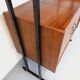 Vintage Italian double modular bookshelf in teak and metal.