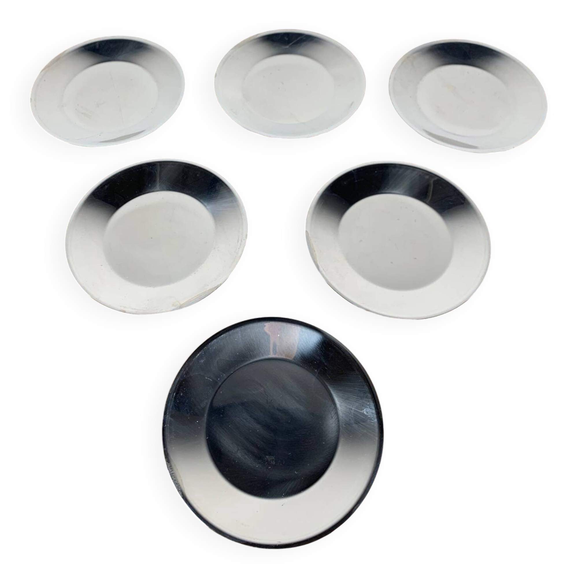 Set of 6 facix stainless steel dessert plates, italy