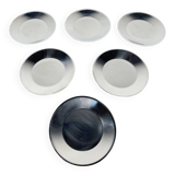Set de 6 assiettes à dessert en inox facix, italie