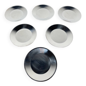 Set of 6 facix stainless steel dessert plates, italy