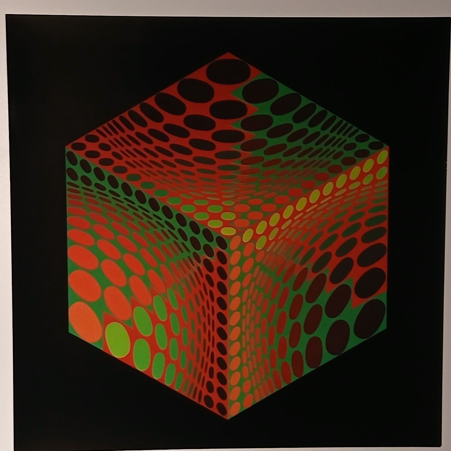 Plate by Victor Vasarely – "Universal Structure of the Hexagon" – Op A