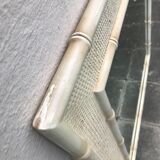 Large rattan and white bamboo mirror