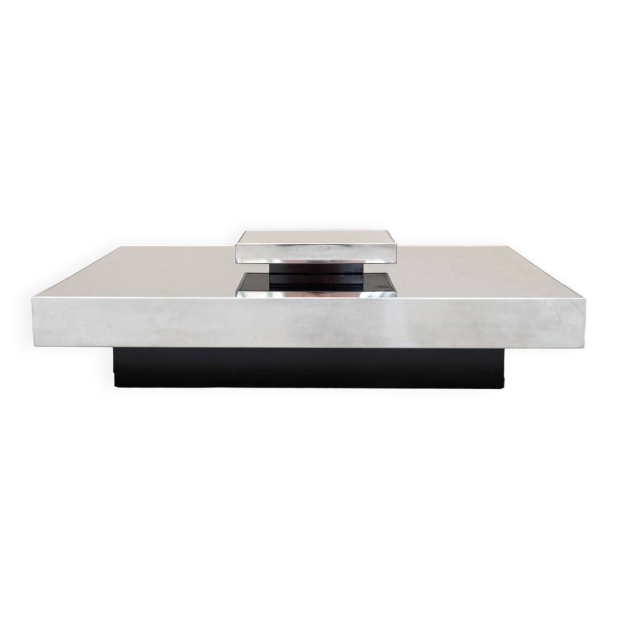 Stainless steel and glass coffee table by Ausenda, 1970Style