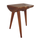 Tabouret tripode en bois brute