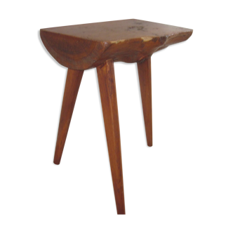 Raw wooden tripod stool