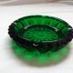 Green glass ashtray