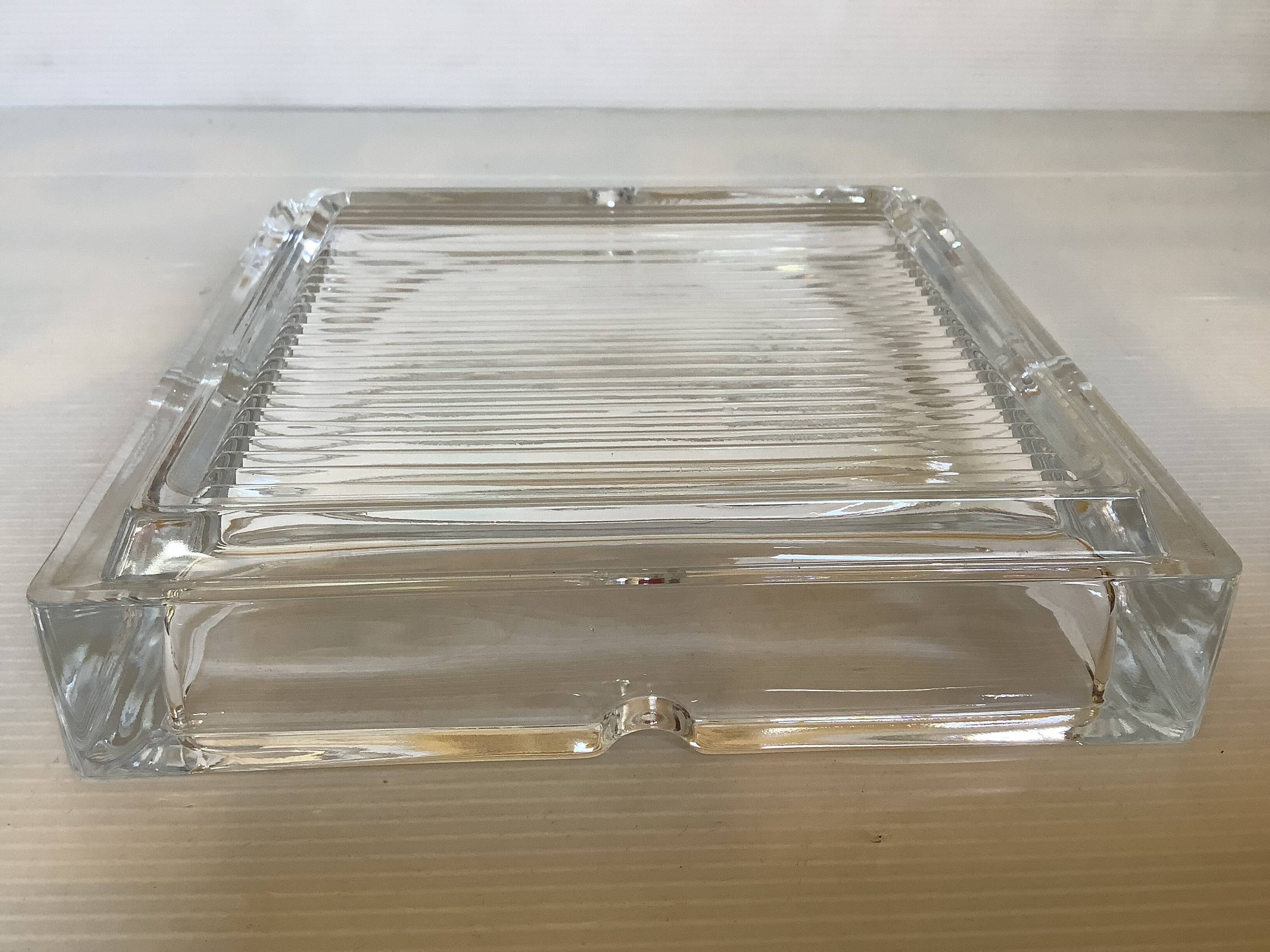Large crystal ashtray and pocket tray.