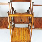 Set of 4 George VI folding campaign chairs used by British military during WWII