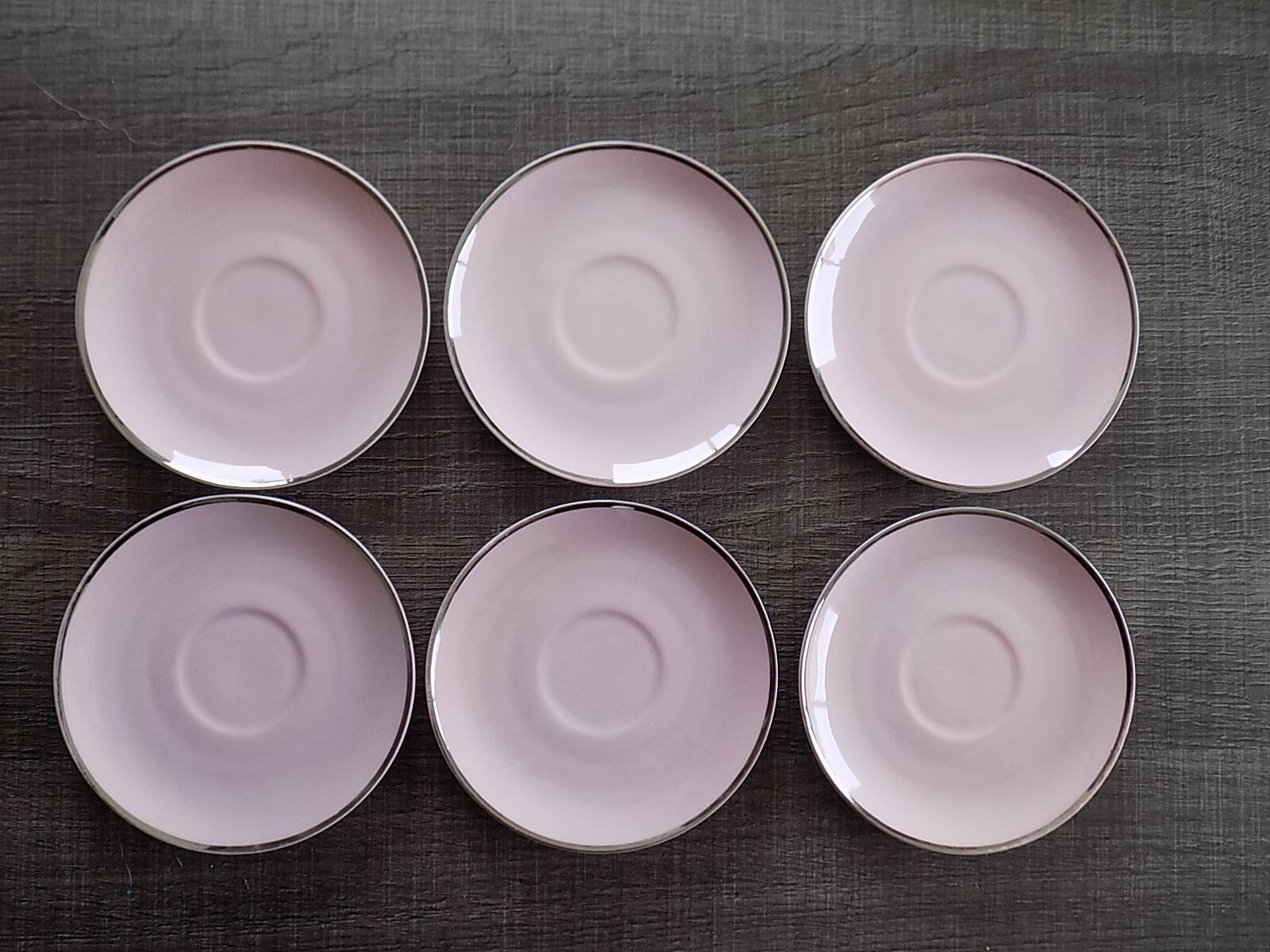Powder pink cups and saucers