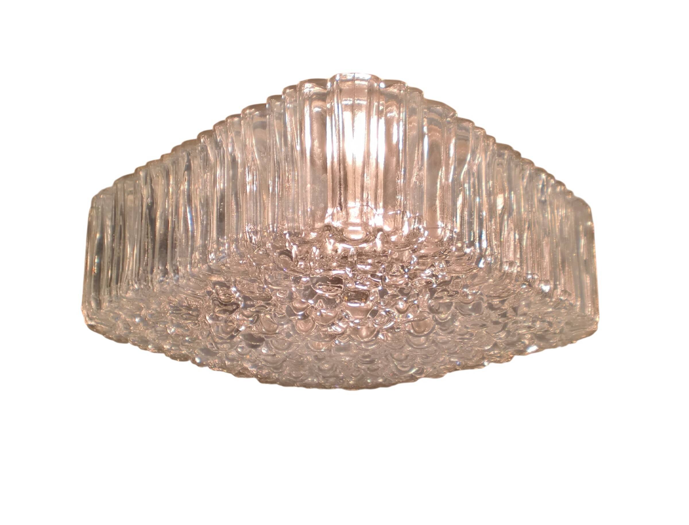 Glass Wall or Ceiling Lamp by Helena Tynell for Glashütte Limburg, 1960s