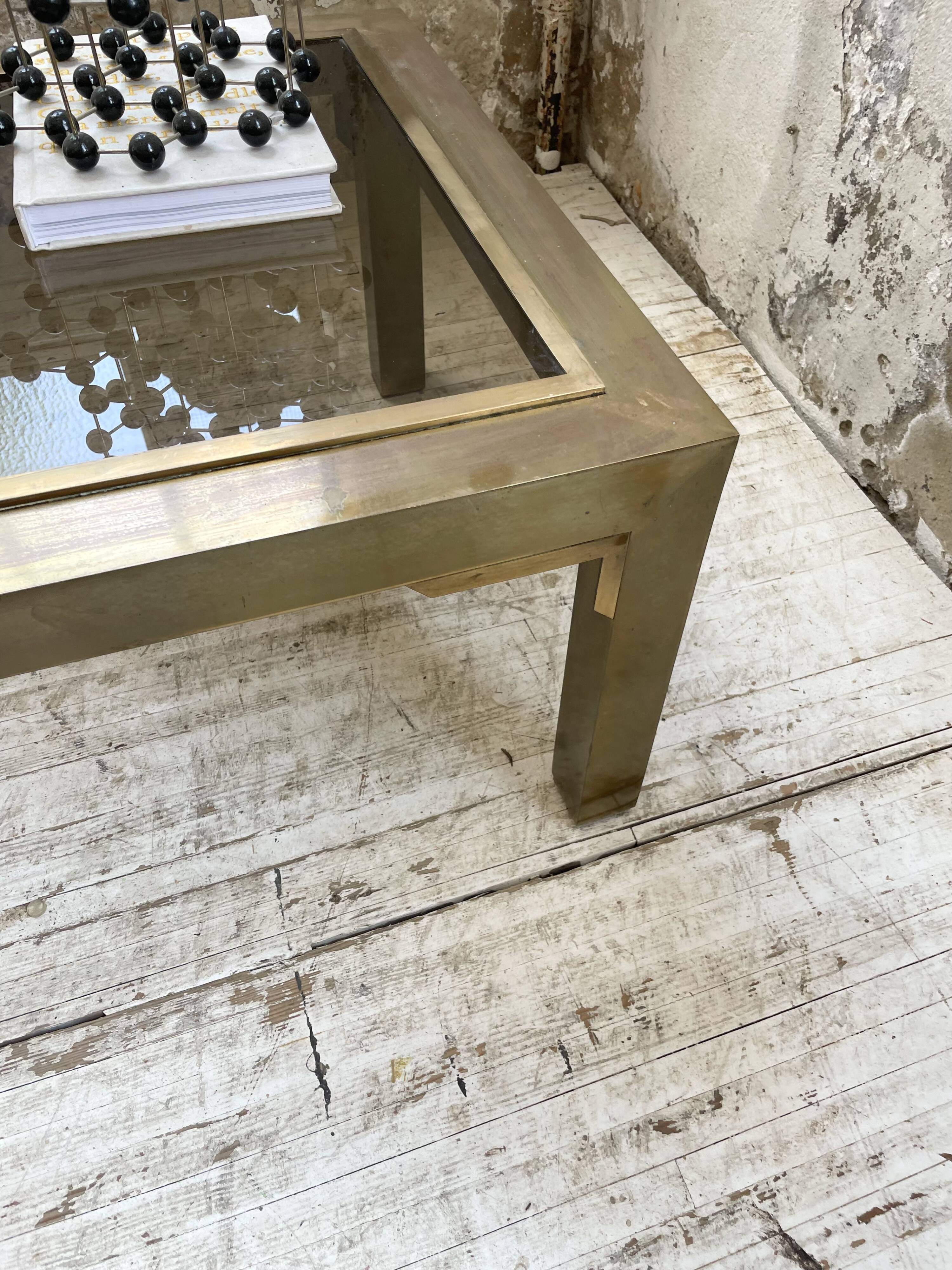 60s brass coffee table